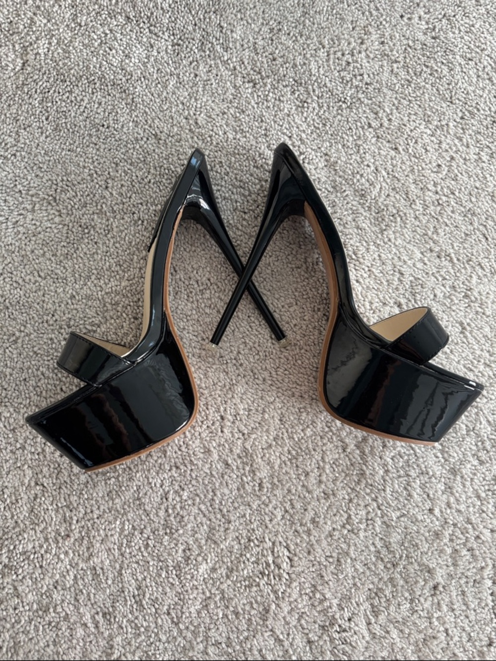 Black Patent Slide-Heel Mules - Picture 5 of 5